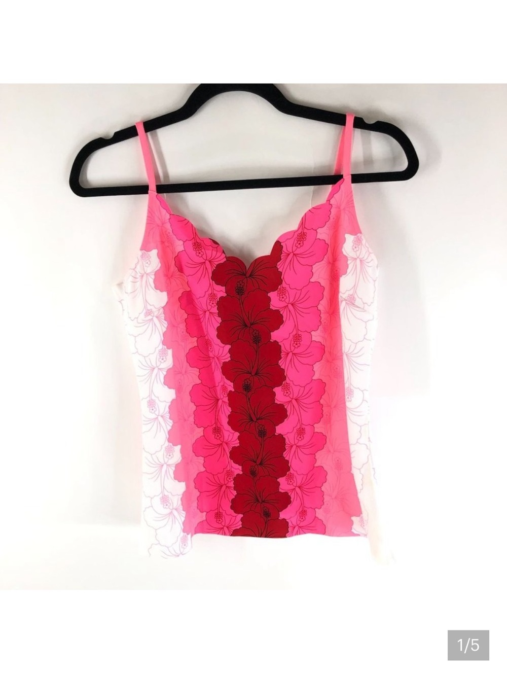 Ted Baker Pink & Red Floral Scallop-Edge Cami